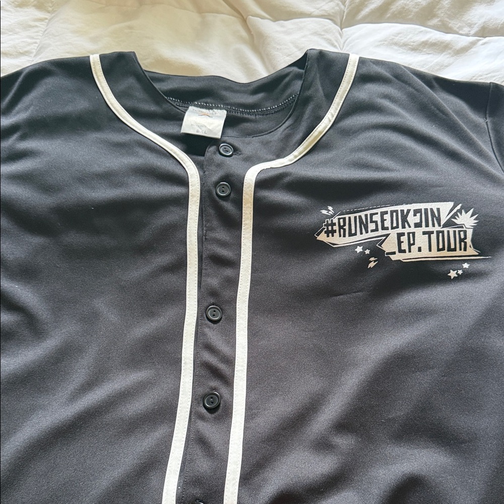 BTS Jin Black Baseball Jersey Top